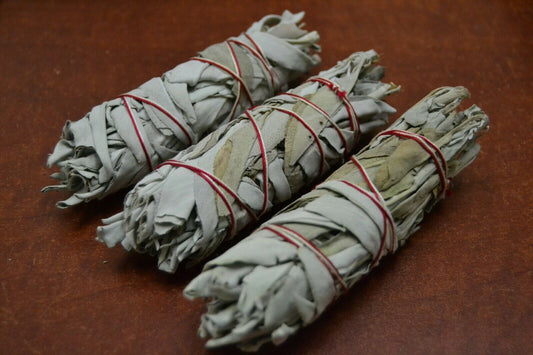 3 Pcs California White Sage Bundle Smudge Incense 4 1/2"